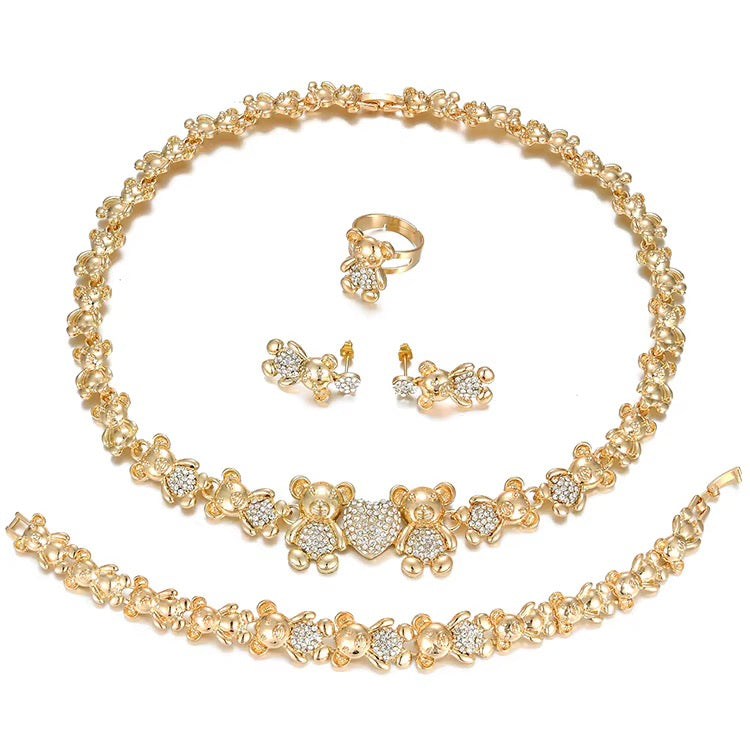 Bear XoXo Necklace Set