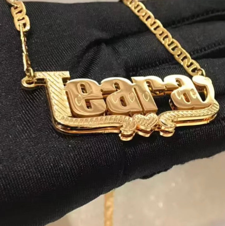 Drip Double Plate Custom Necklace